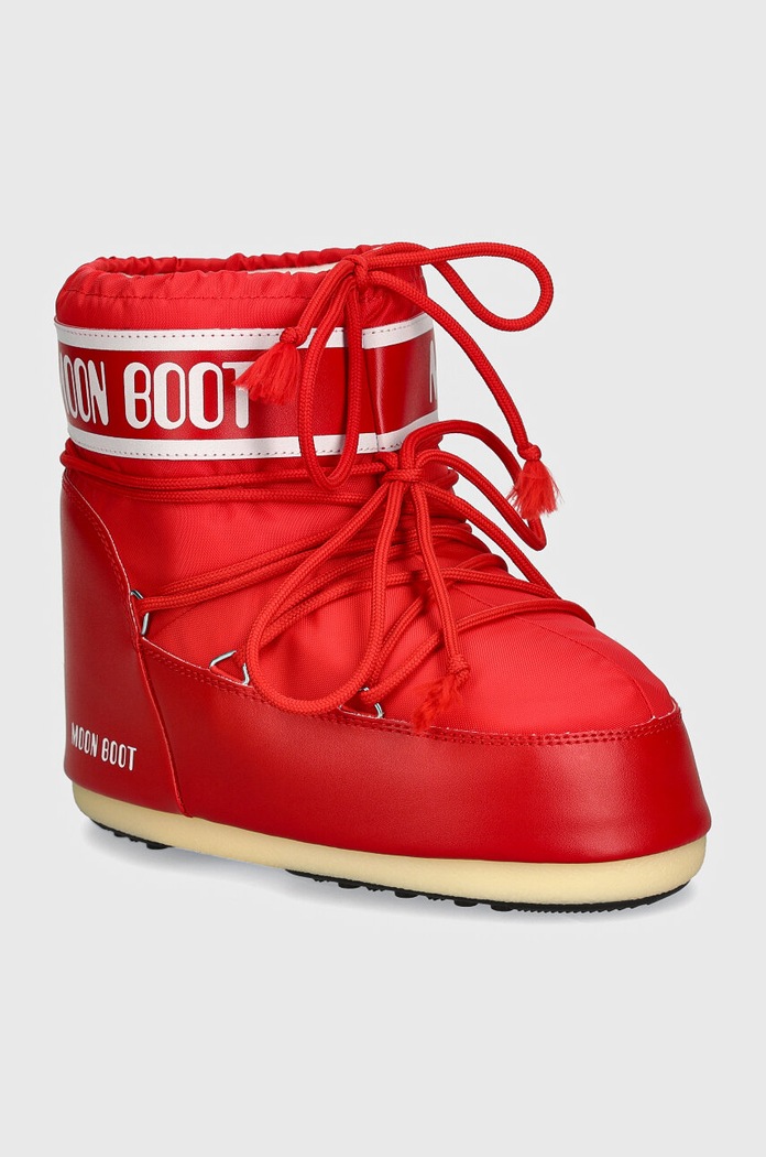 Moon Boot śniegowce MB ICON LOW NYLON imitacja skóry licowej czerwony 80D1409340.D001