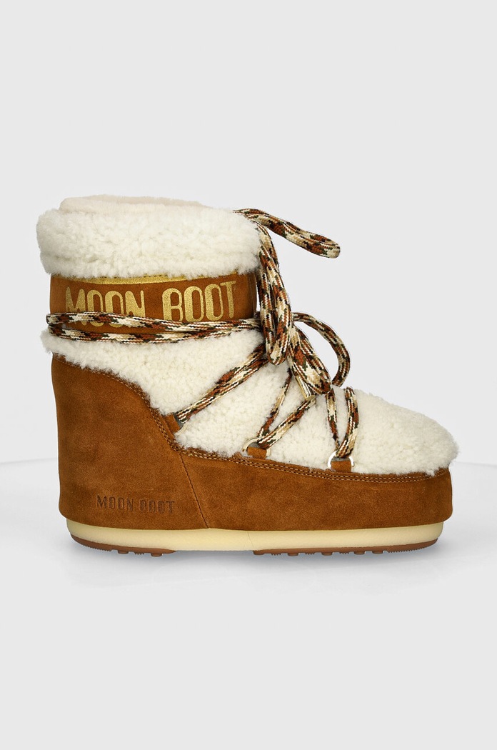 Semišové snehule Moon Boot MB ICON LOW SHEARLING 80D1409580.MA03 hnedá AW25