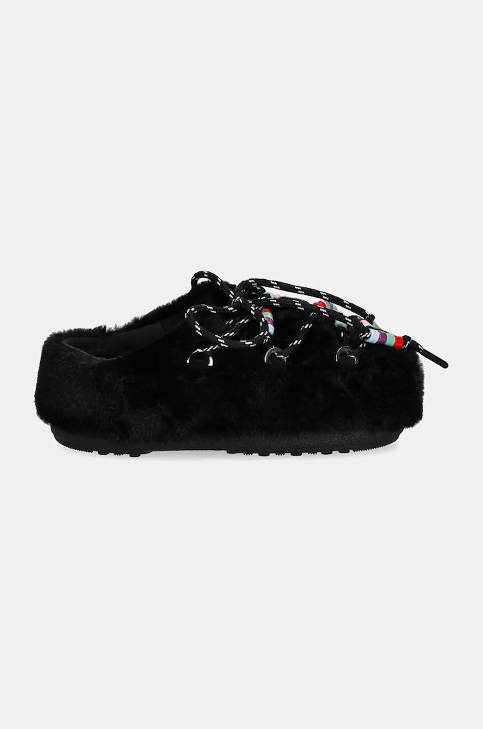 Moon Boot papuci de casa MB MULE FAUX FUR BEADS 80D1460250.N001 negru AW24