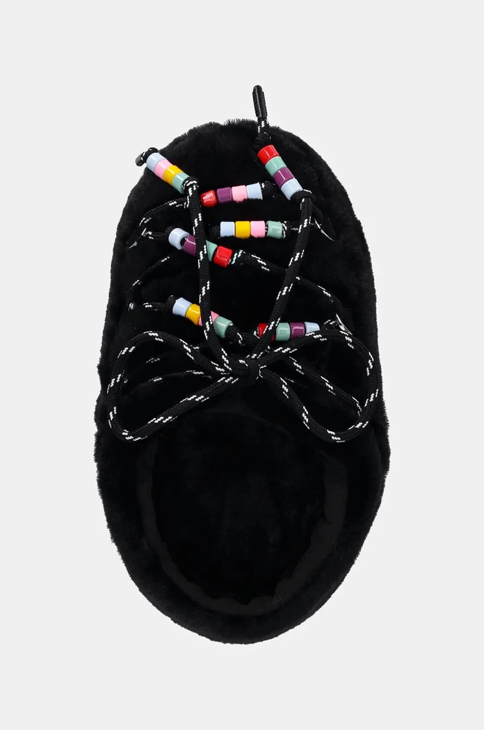 Moon Boot papuci de casa MB MULE FAUX FUR BEADS negru 80D1460250.N001