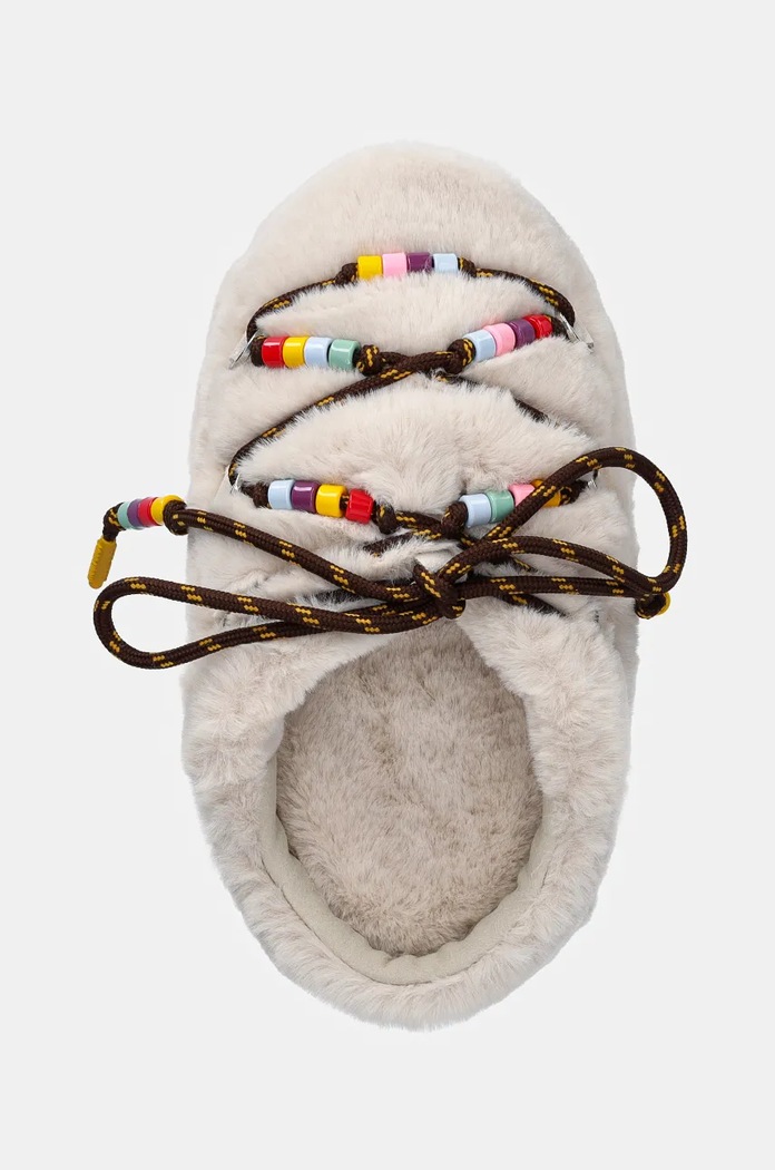 Παντόφλες Moon Boot MB MULE FAUX FUR BEADS μπεζ 80D1460250.L002