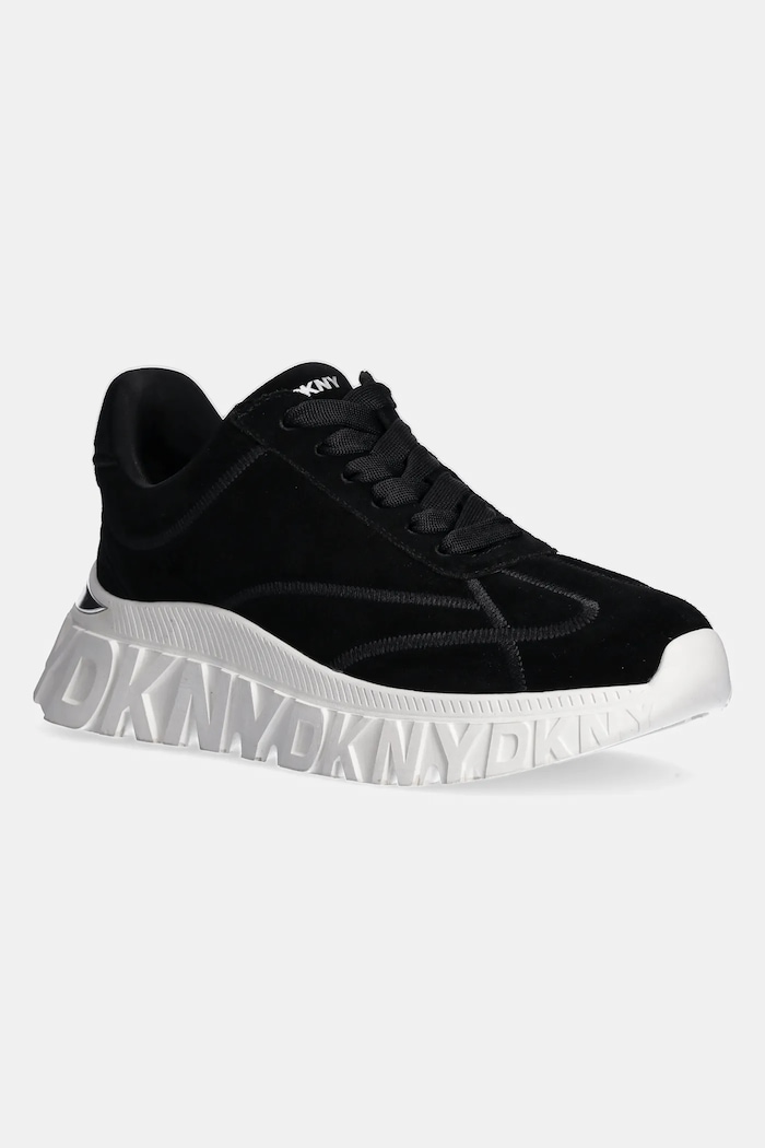 Tenisice od brušene kože Dkny Laeoni platforma crna K4408656.BLK