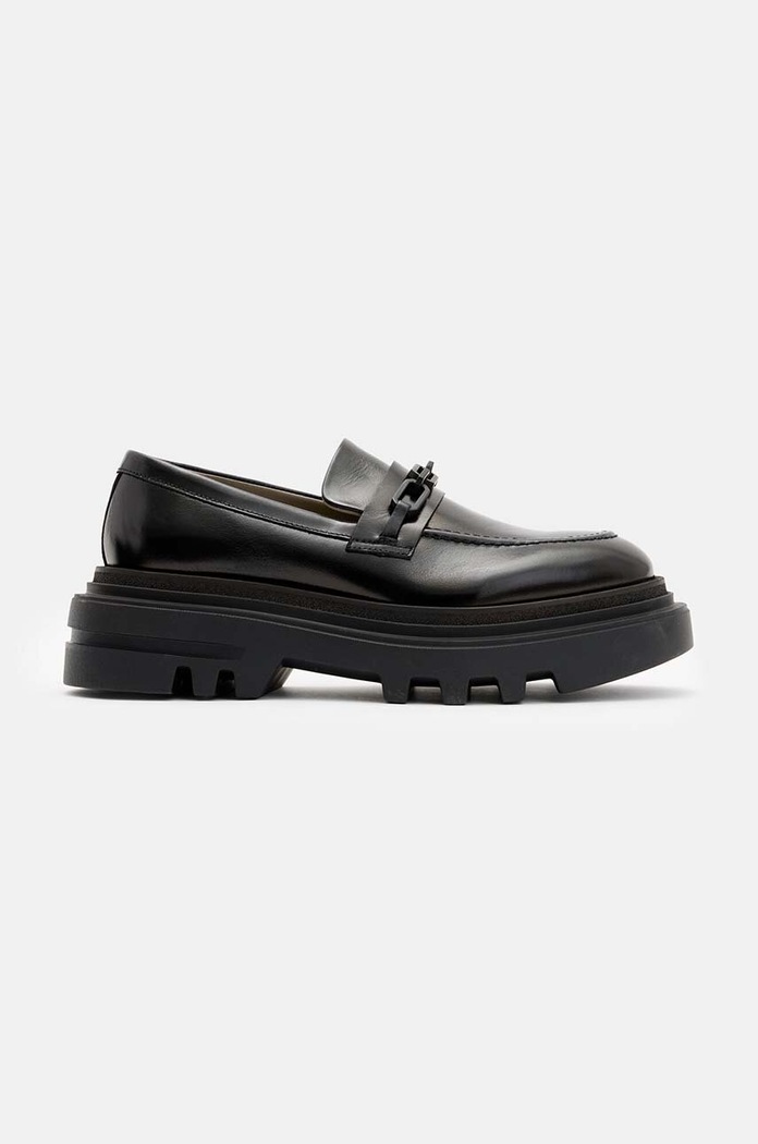 Kožené mokasíny AllSaints Alexia Chain Loafer přírodní kůže černá W060FB