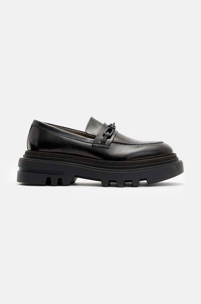 Kožené mokasíny AllSaints Alexia Chain Loafer přírodní kůže černá W060FB