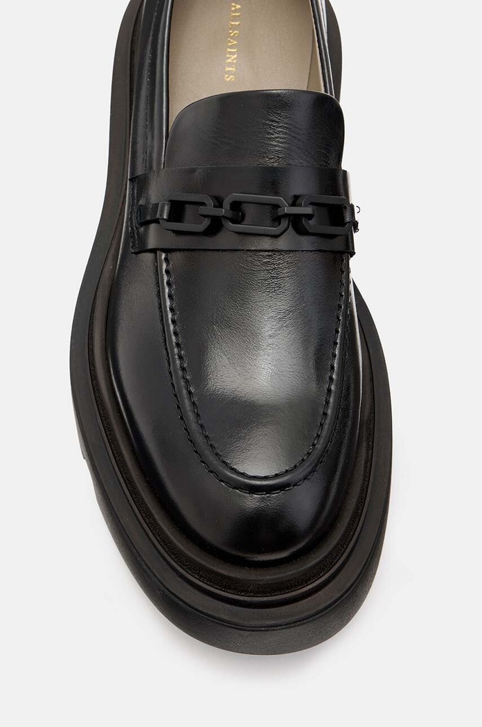 Kožené mokasíny AllSaints Alexia Chain Loafer černá W060FB