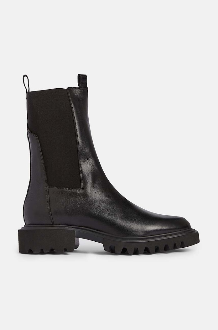Kožené topánky chelsea AllSaints Hallie Boot usňová koža čierna W115FB