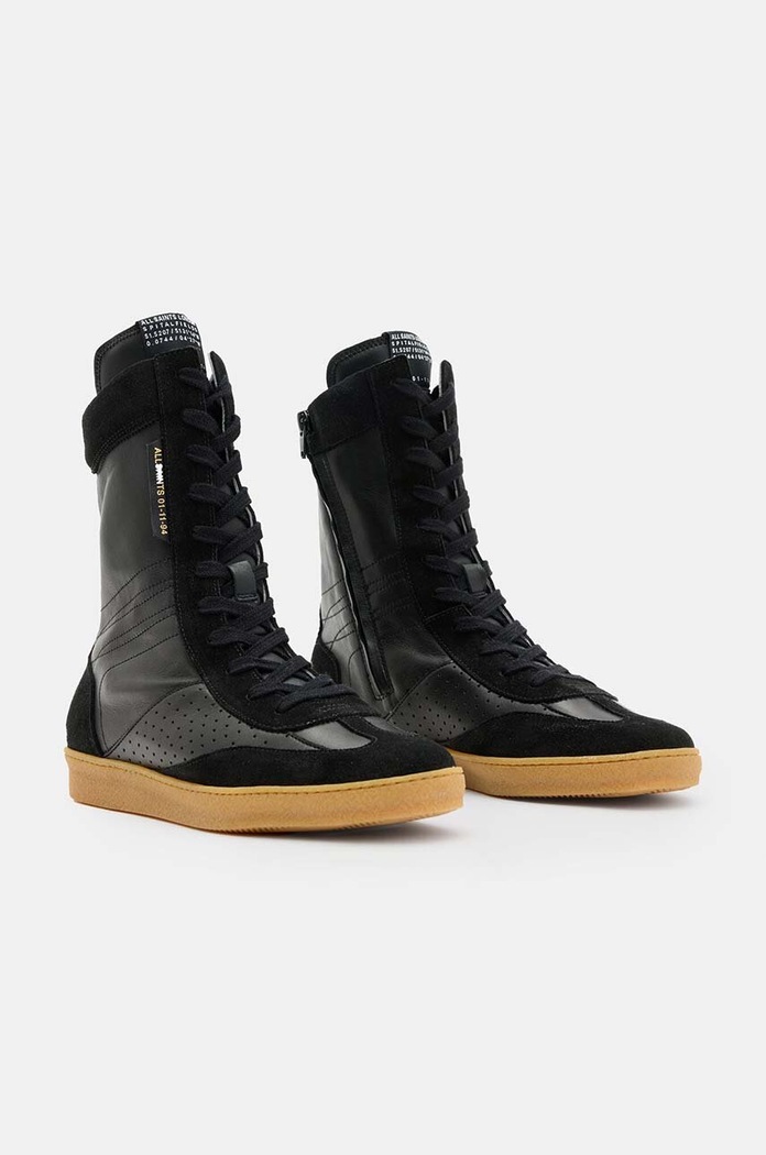 Δερμάτινες μπότες AllSaints Louise High Top W070FB μαύρο AW24