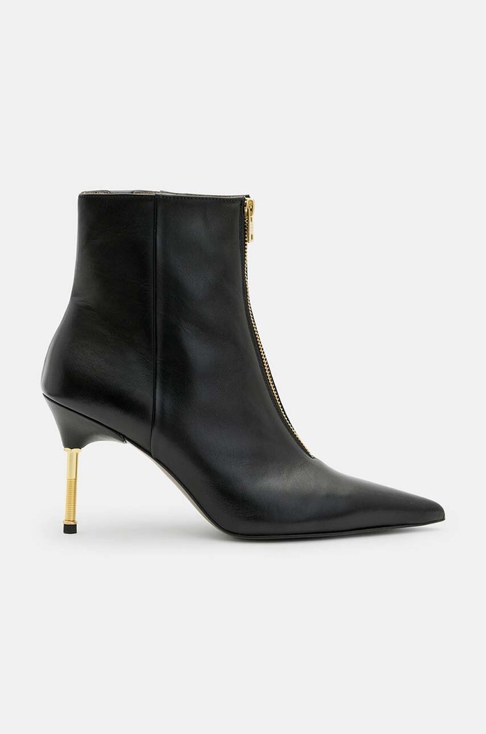 Kožené kotníkové boty AllSaints Natasha Boot nezateplené černá W001FB