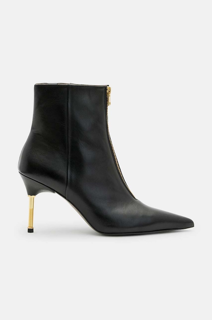 Kožené kotníkové boty AllSaints Natasha Boot nezateplené černá W001FB