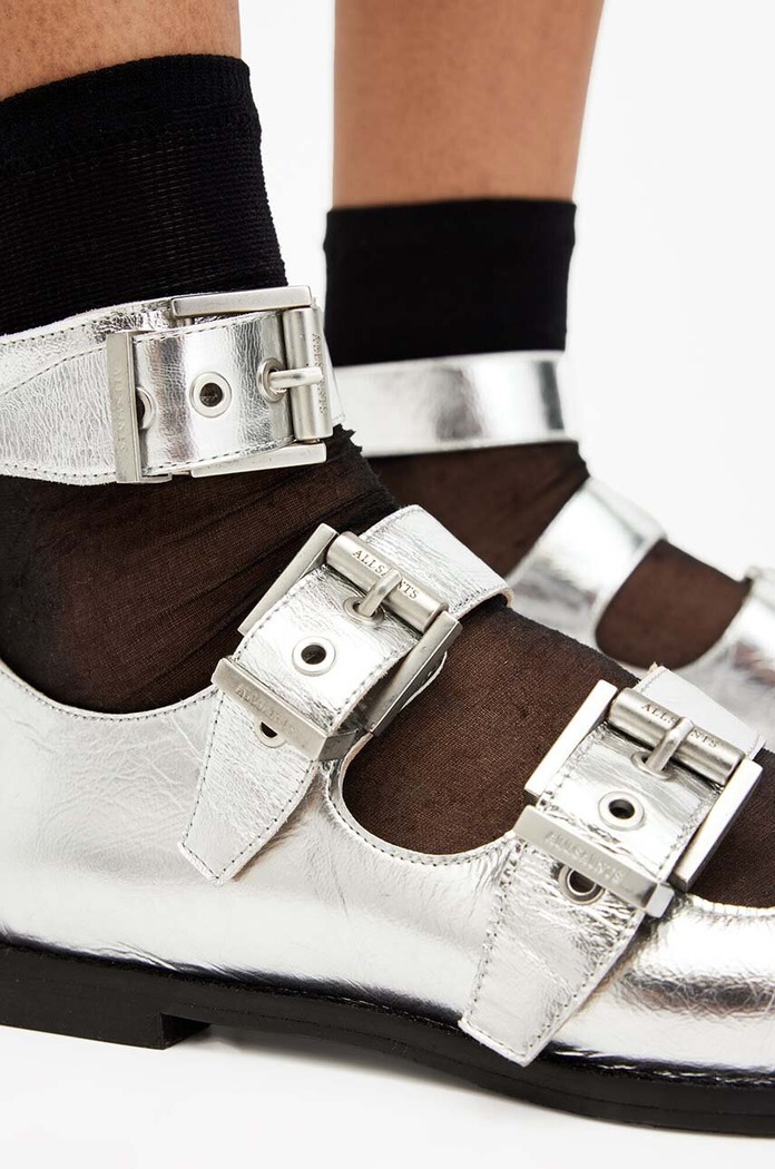 Kožne balerinke AllSaints Susan Buckle Shoe W123FB