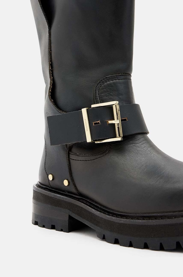 Kožne čizme AllSaints Tay Biker Boot crna W026FA