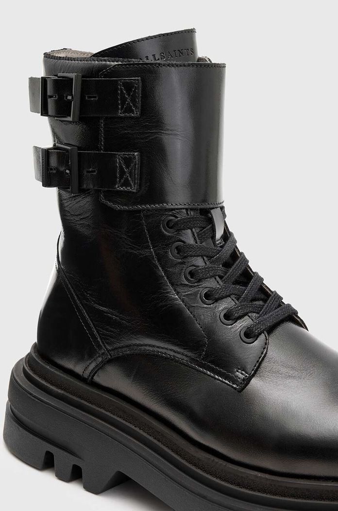 Boty Kožené kotníkové boty AllSaints Zoe Boot W064FB černá