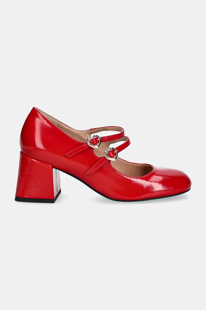 Kožené lodičky Love Moschino JA10567G0LII0504 červená AW24