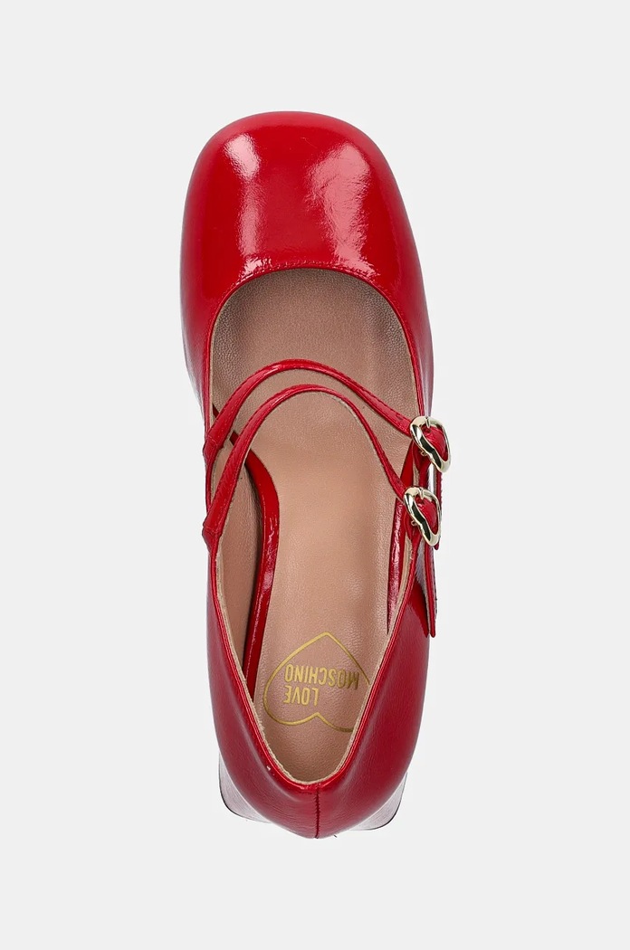 Kožené lodičky Love Moschino červená JA10567G0LII0504