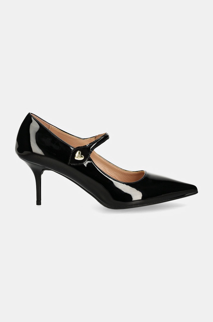 Δερμάτινες γόβες Love Moschino JA10537G0LIH0000 μαύρο AW24