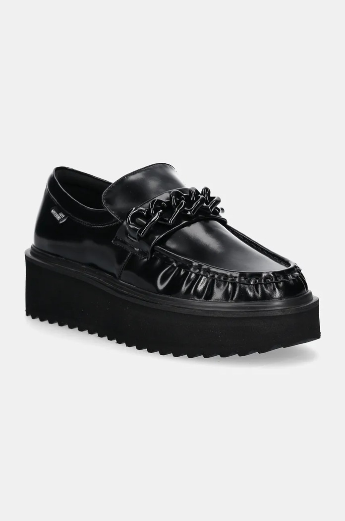 Polobotky Love Moschino lakovaná kůže černá JA10446I0LJD0000