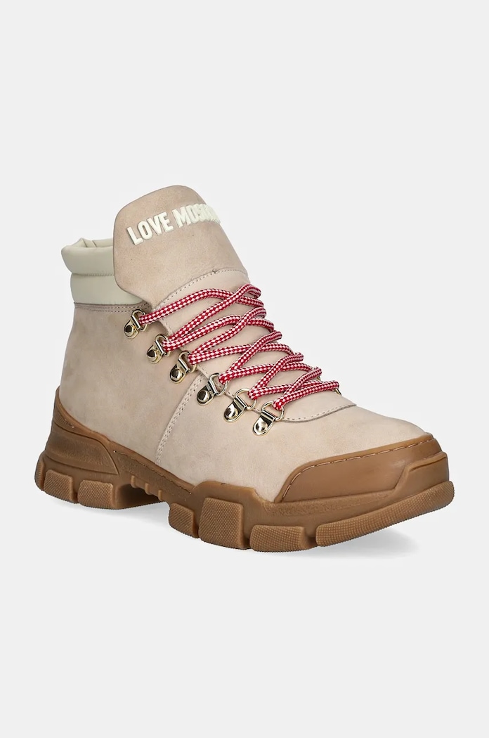 Love Moschino botki tekstylny beżowy JA15494G0LIP0120