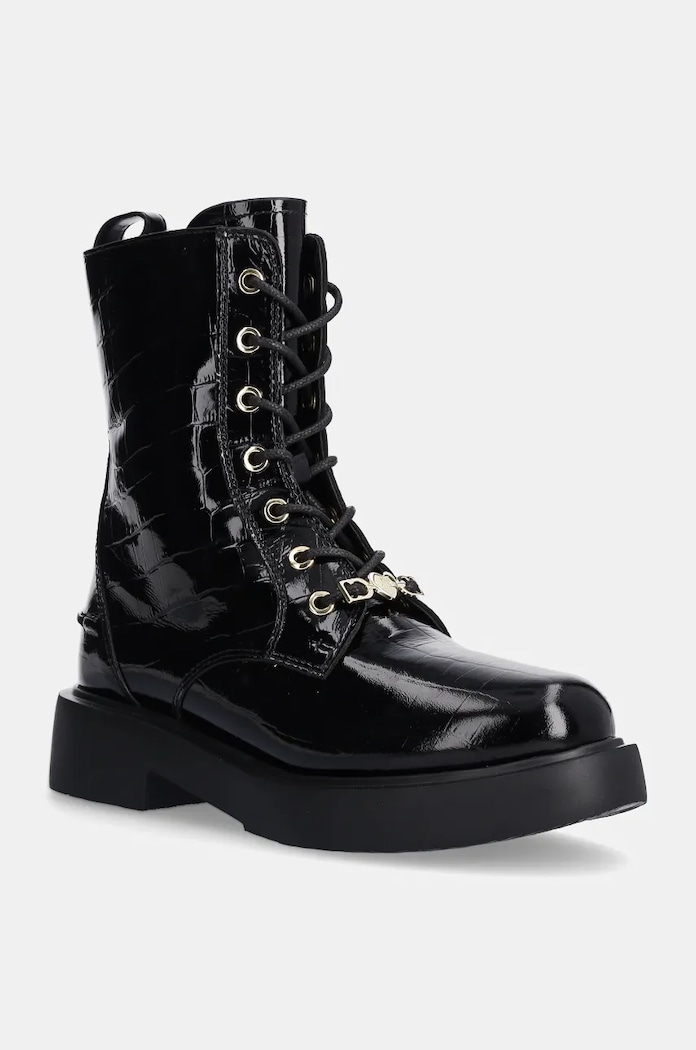 Кожени кубинки Love Moschino без изолация черен JA24194G0LIB0000