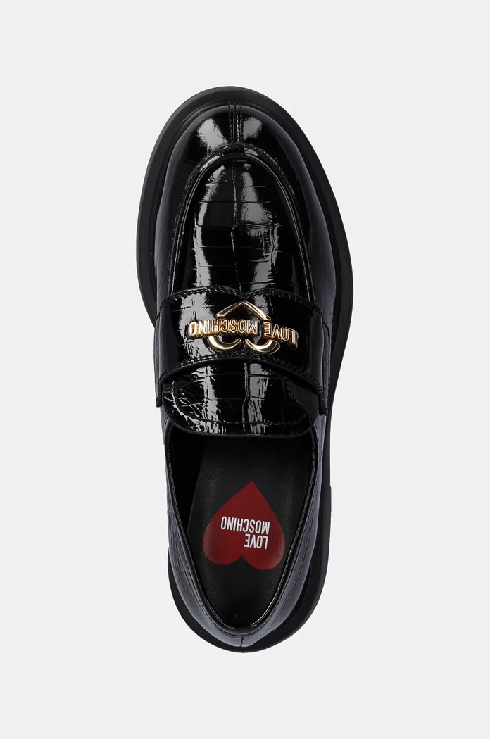 Δερμάτινα μοκασίνια Love Moschino μαύρο JA10404G0LIB0000