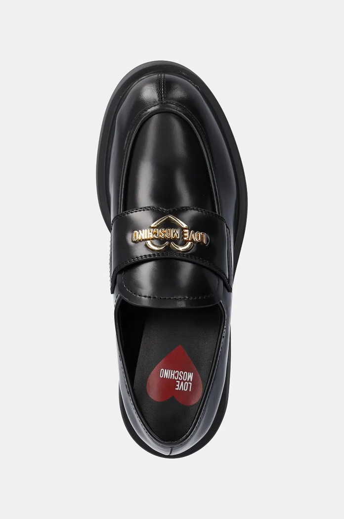 Δερμάτινα μοκασίνια Love Moschino μαύρο JA10404G0LJD0000