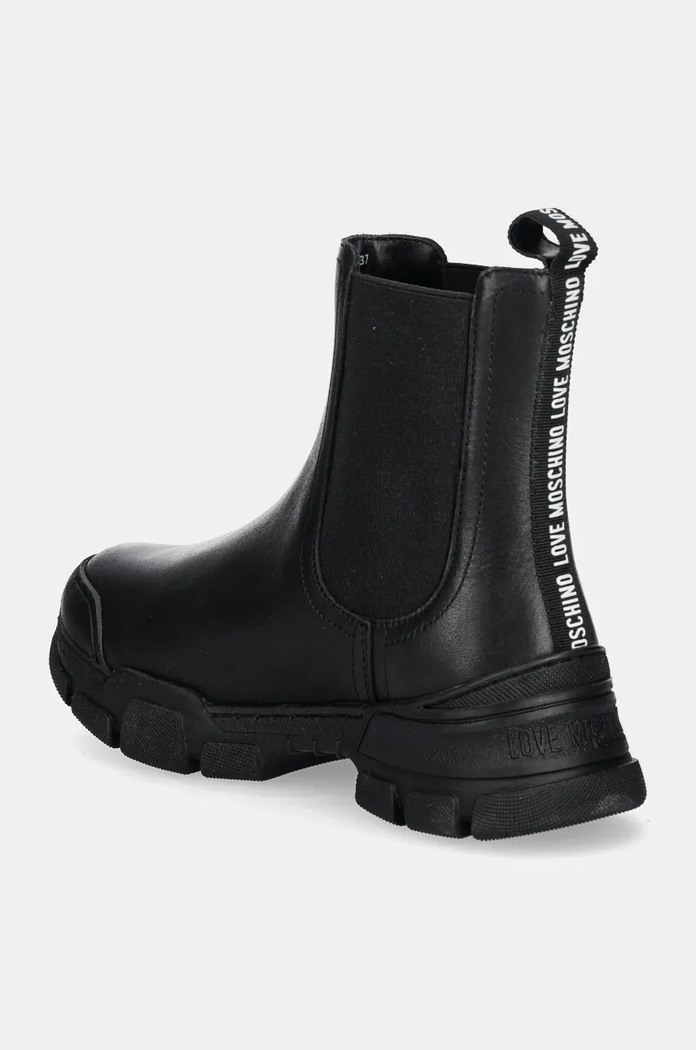 Boty Kožené kotníkové boty Love Moschino JA15504G0LIA0000 černá