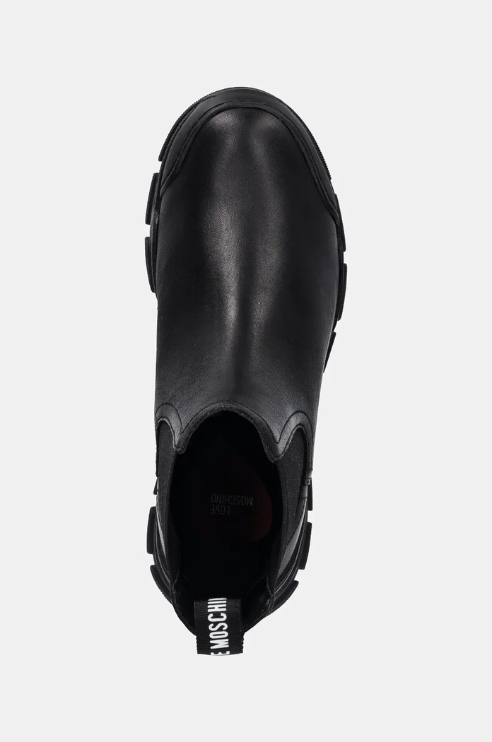 Kožené kotníkové boty Love Moschino černá JA15504G0LIA0000