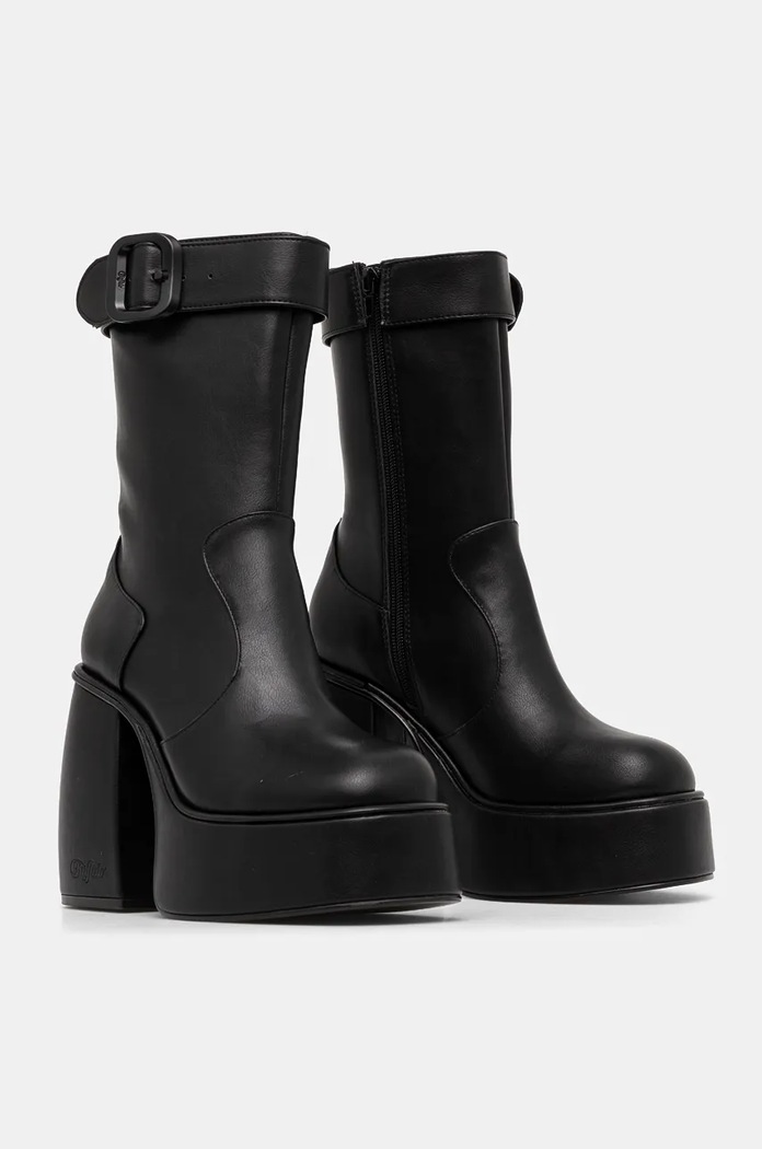 Obuwie Buffalo botki Heart Bootie Buckle 1220059.BLK czarny