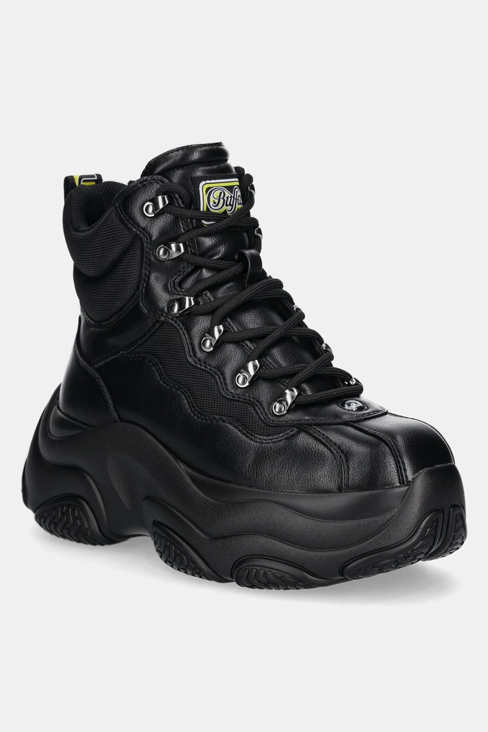 Buffalo sneakersy Prowler Hike Hi imitacja skóry licowej czarny 1631058.BLK