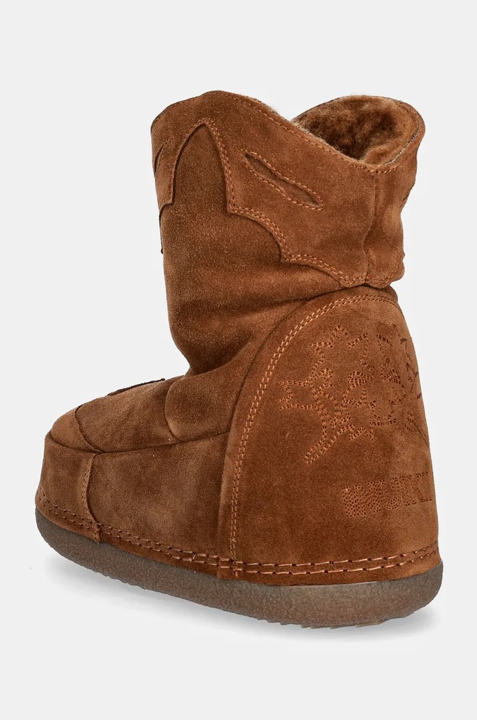 Παπούτσια Μπότες χιονιού σουέτ Inuikii Cowboy Embroidery 75101.067.Brown καφέ