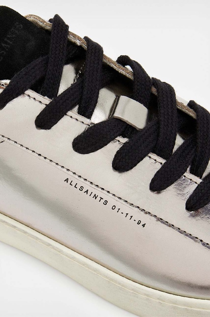 Кожаные кроссовки AllSaints Shana Metallic Sneak серебрянный WF542X
