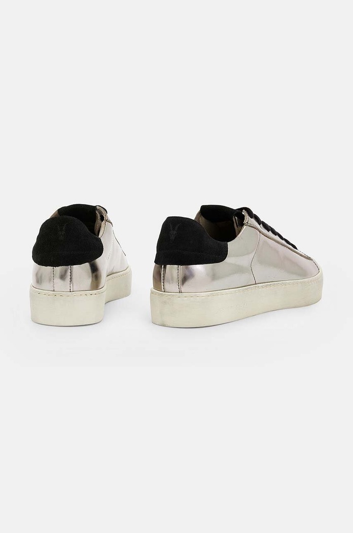 Кожаные кроссовки AllSaints Shana Metallic Sneak WF542X серебрянный