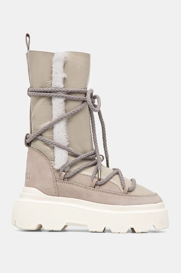 Inuikii śniegowce skórzane Endurance Cozy 75102.144.White beżowy AW24