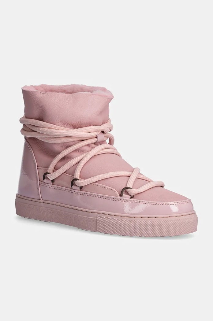 Kožne cipele za snijeg Inuikii Gloss na vezanje roza 75202.007.Pink