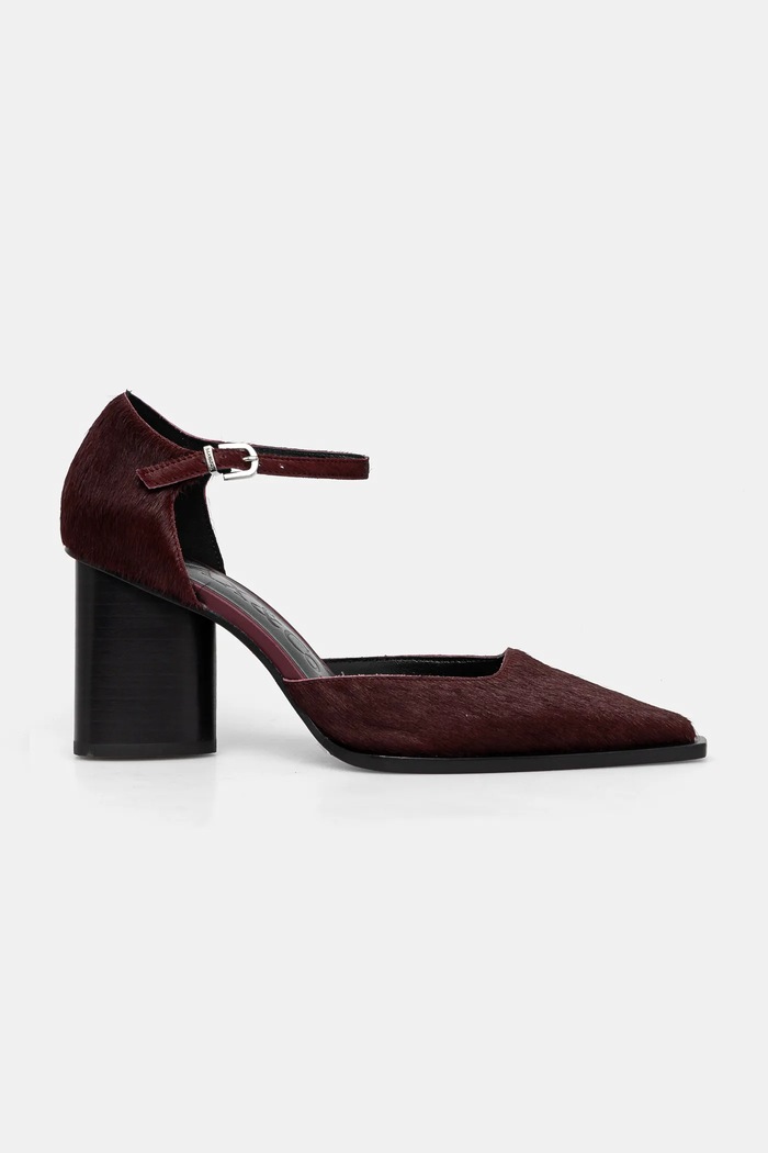 MAX&Co. czółenka skórzane 2426526037200 bordowy AW24