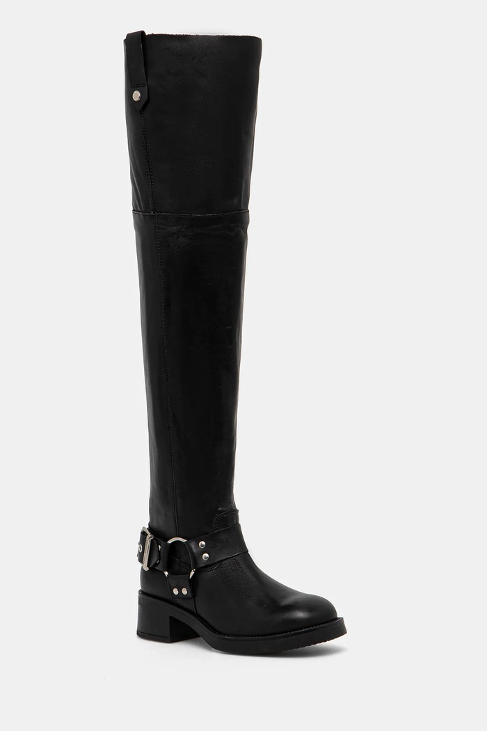 Steve Madden kozaki skórzane Bosal słupek czarny SM11003230.017
