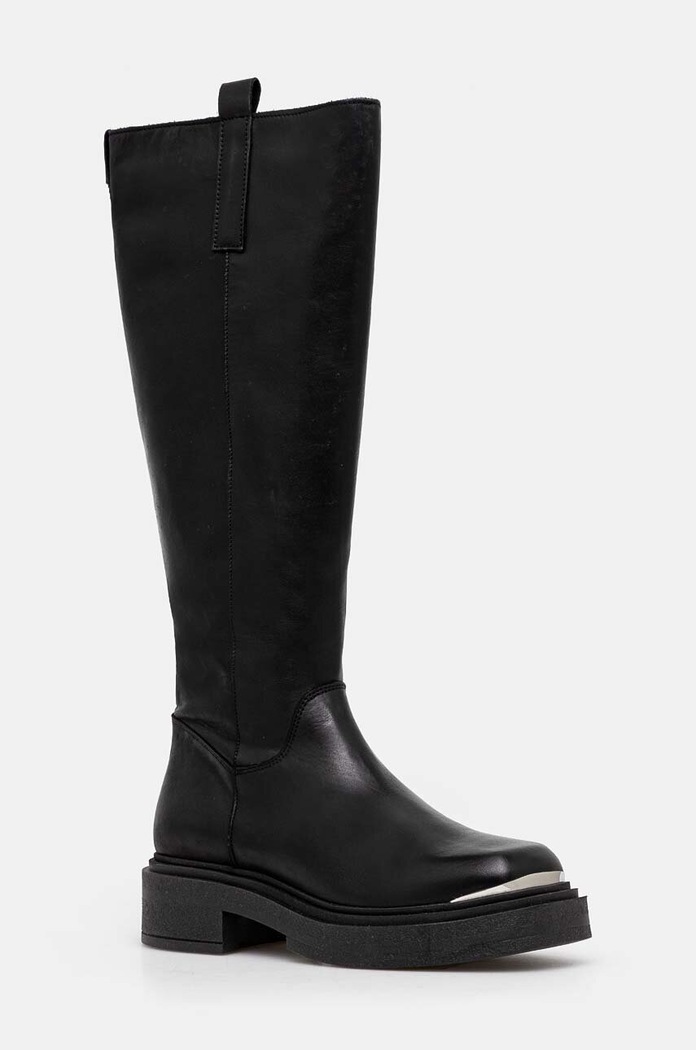 Steve Madden kozaki skórzane Constance płaski czarny SM11003238.017