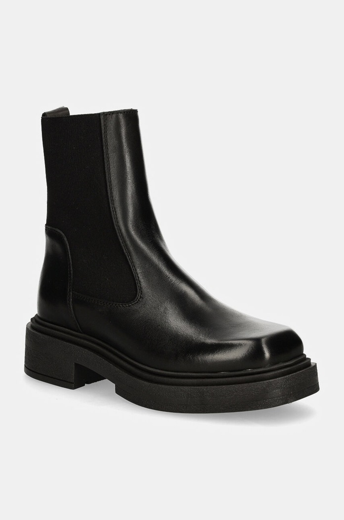 Δερμάτινες μπότες τσέλσι Steve Madden Churro ίσια πλατφόρμα μαύρο SM11003363.017