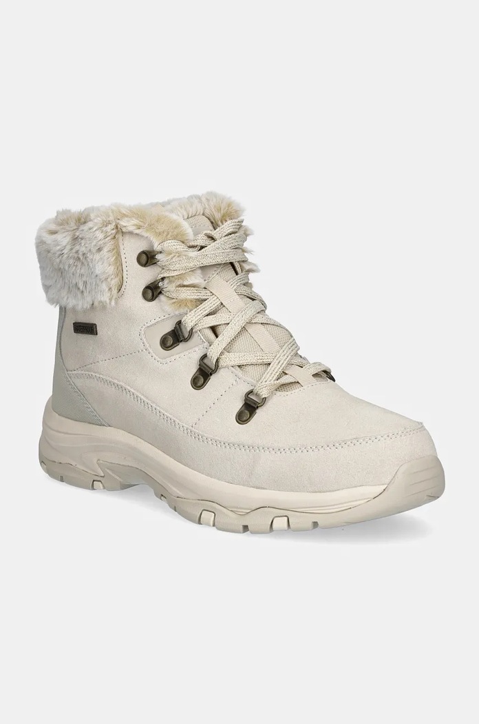Čizme za snijeg Skechers TREGO SNOW WORRIES brušena koža bež 167882