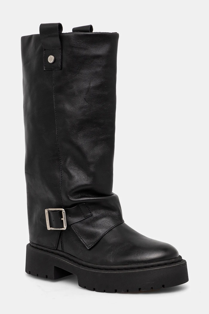 Δερμάτινες μπότες Steve Madden Godiva απομίμηση λείου δέρματος μαύρο SM11003413.017