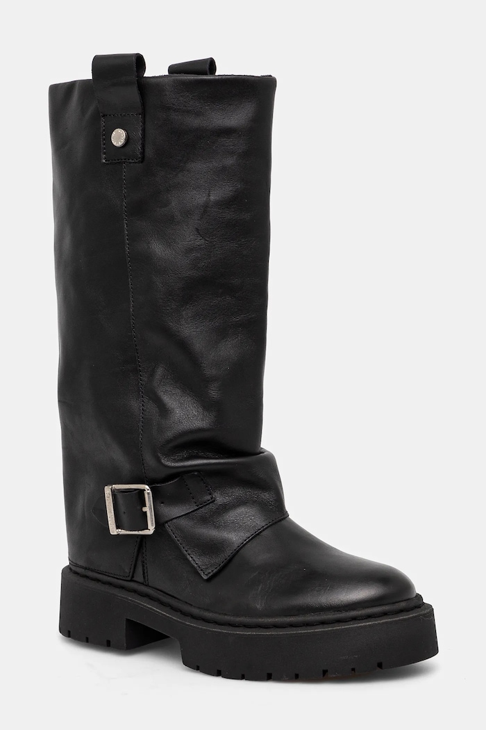 Δερμάτινες μπότες Steve Madden Godiva απομίμηση λείου δέρματος μαύρο SM11003413.017