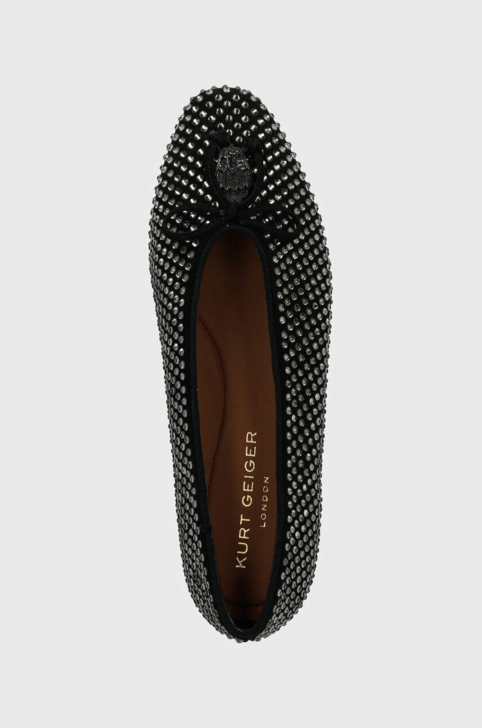 Balerinke iz semiša Kurt Geiger London Sloane Eagle Ballerina Dr črna 2672805209.BLACK