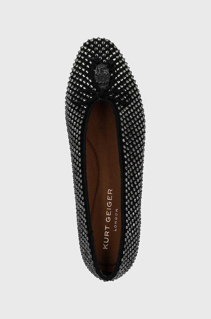 Balerinke iz semiša Kurt Geiger London Sloane Eagle Ballerina Dr črna 2672805209.BLACK