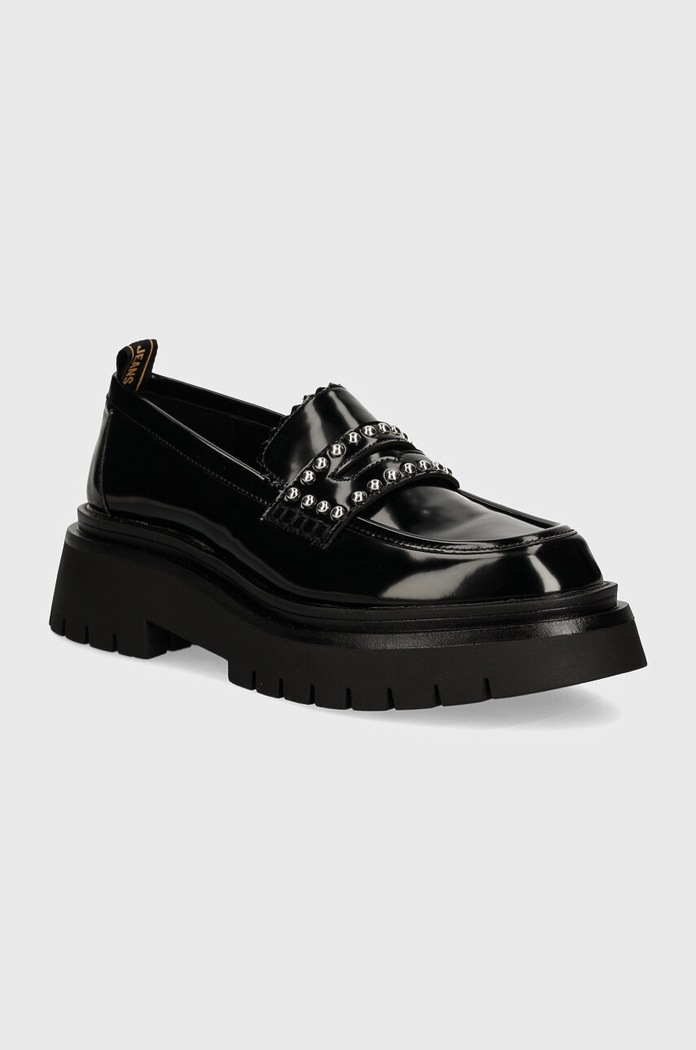 Mokasíny Pepe Jeans PLS10415 imitace lakované kůže černá PLS10415