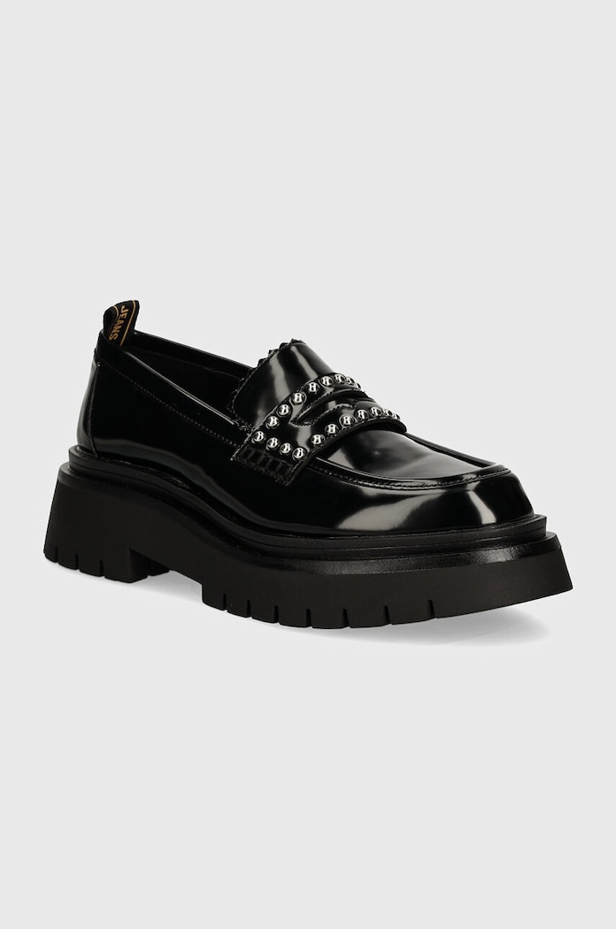 Mokasíny Pepe Jeans PLS10415 imitace lakované kůže černá PLS10415