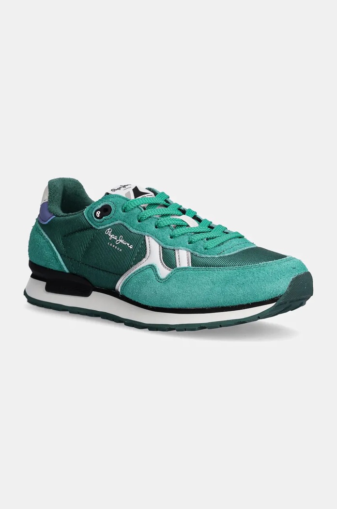 Sneakers boty Pepe Jeans PLS40018 semišová kůže zelená PLS40018