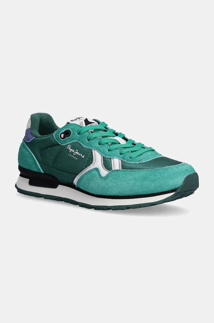 Sneakers boty Pepe Jeans PLS40018 semišová kůže zelená PLS40018