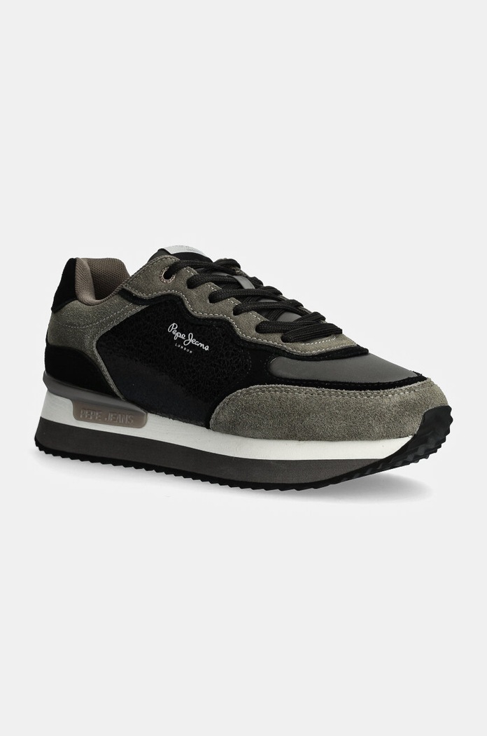 Sneakers boty Pepe Jeans PLS60024 semišová kůže černá PLS60024
