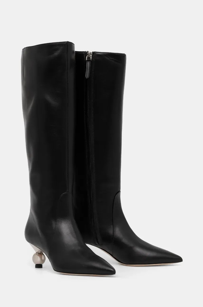 Weekend Max Mara kozaki skórzane ASSIRO 2425796015600.B.ASSIRO czarny AW24