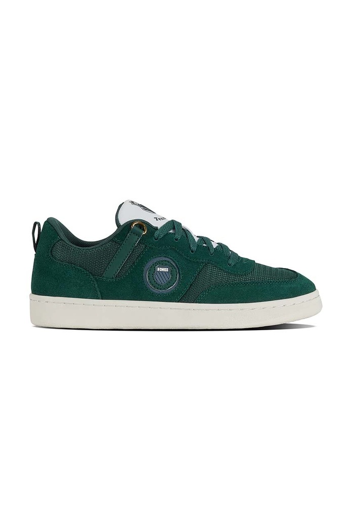 Sneakers boty K-Swiss K-VARSITY SDE semišová kůže zelená 94316.382.M