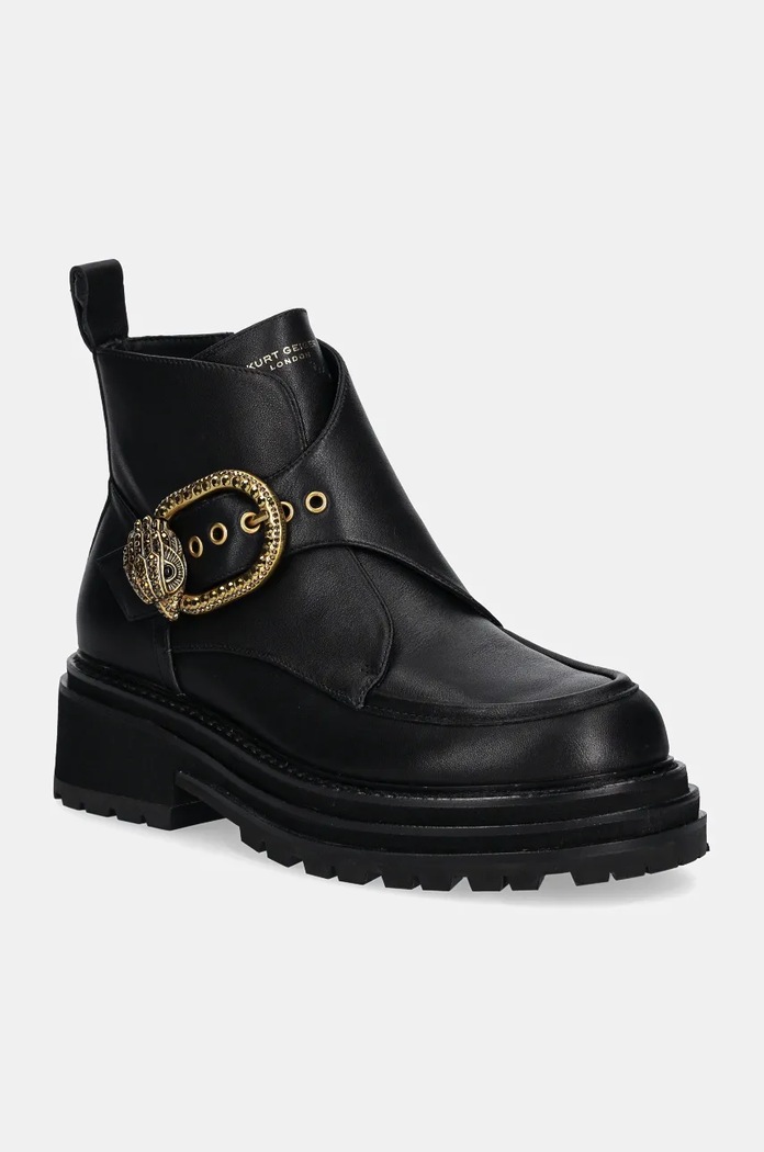 Kurt Geiger London botki skórzane Mayfair Chunky Boot nieocieplane czarny 3437900109.BLACK